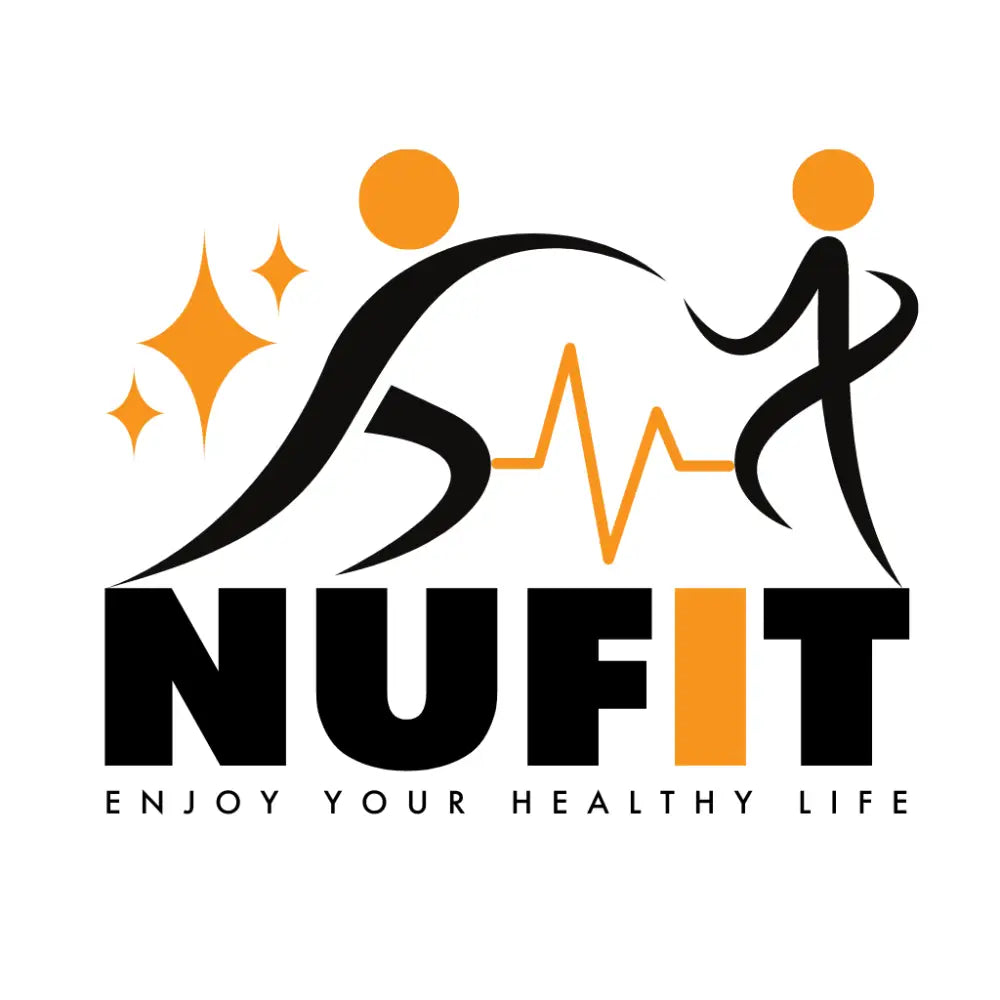 Logo for ’NUFIT’ featuring stylized running figures and a heartbeat line.